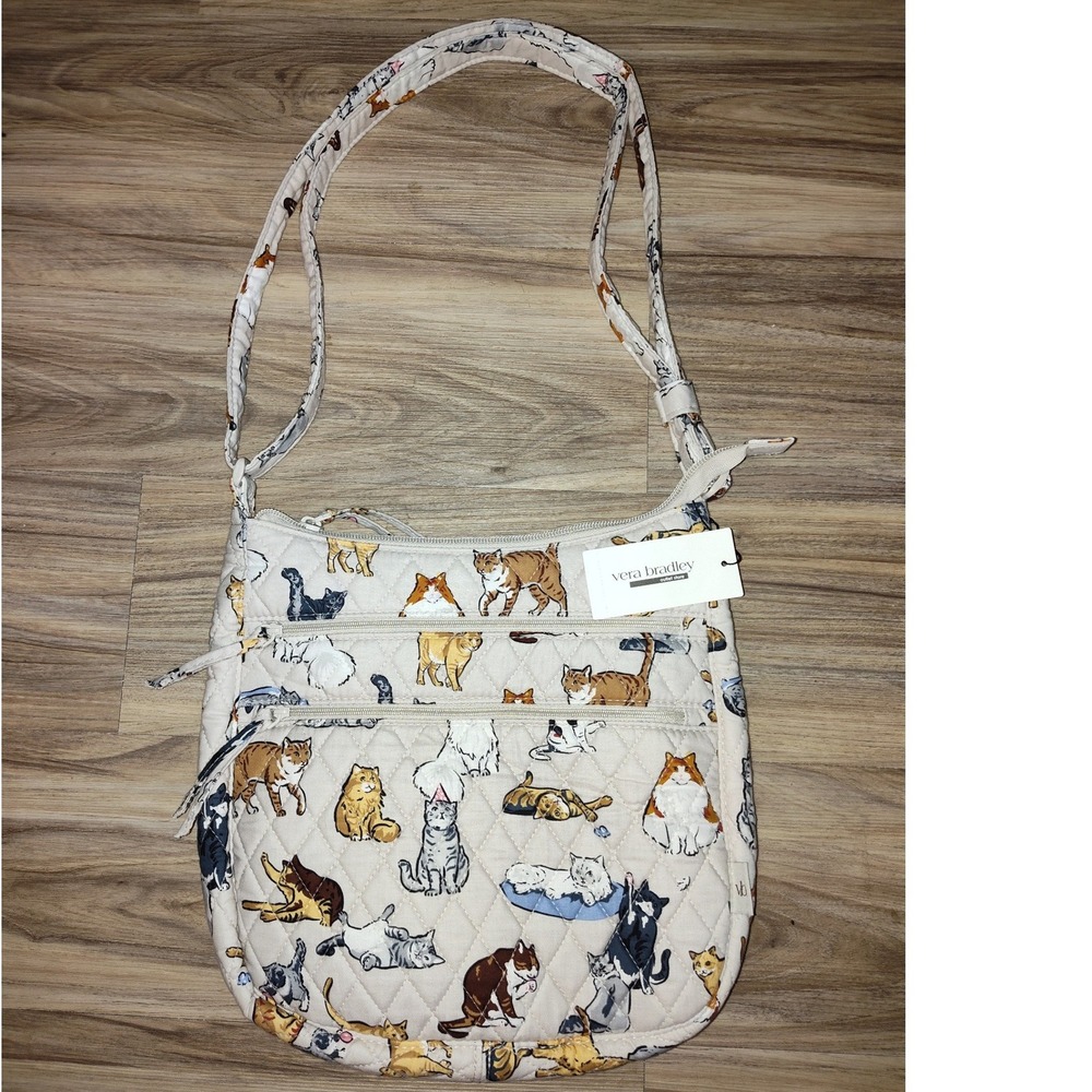 Vera Bradley A Cat's Life Trio Zip Hipster Crossbody Bag NWT 53381-23028